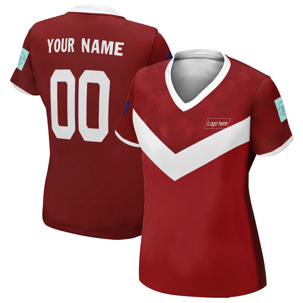 이름이 있는 여성용 뒤집을 수 있는 캐나다 월드컵 맞춤형 축구 유니폼