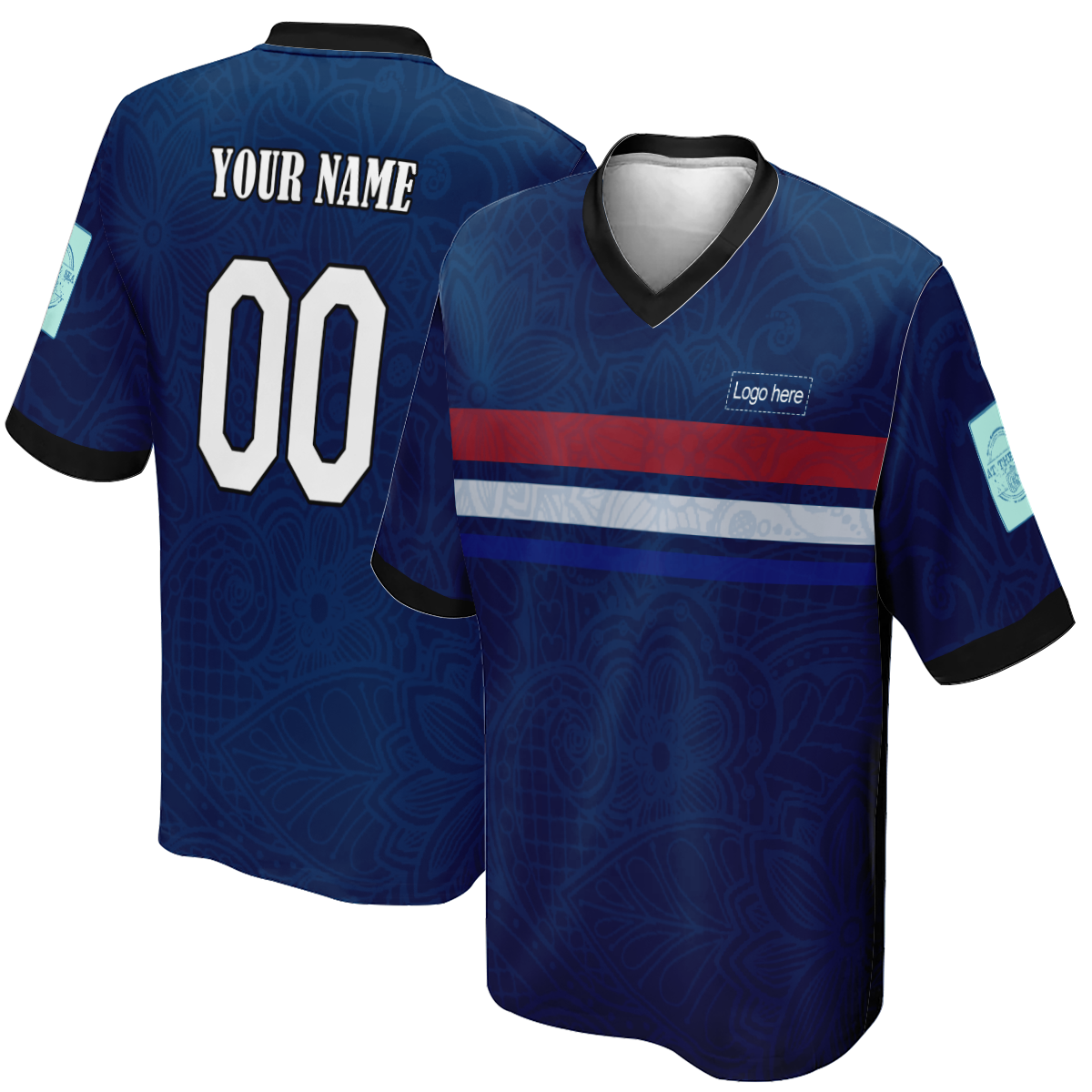 남성용 멋진 프랑스 월드컵 맞춤형 축구 유니폼(로고 포함)